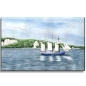Preview: Leinwand 40 x 30 cm Keilrahmen Canvas-Leinen Aquarell Maritim Kunst Druck Kunstdruck Ostsee Rügen Kreidefelsen Felsen Insel